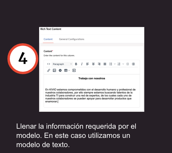 Paso 4 configuración modelo