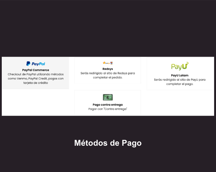Métodos de pago